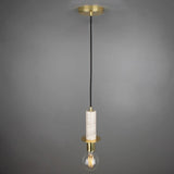 Figo Marbled Pendant Light - Antique Brass Finish