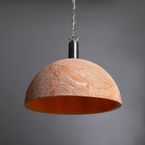 Red Iron & Brass Kauri Pendant Light - 37cm Dome Design