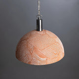 Red Iron & Brass Kauri Pendant Light - 37cm Dome Design
