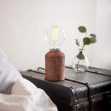 Rustic Bixa Table Lamp - Industrial Red Iron & Antique Brass