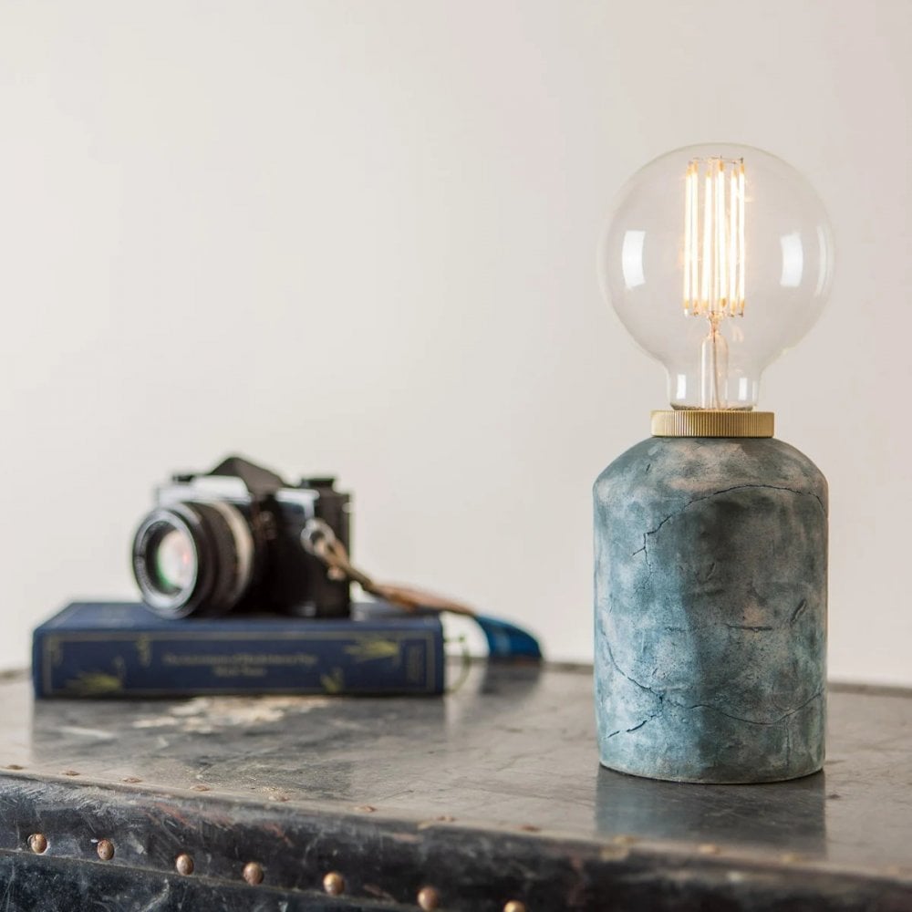 Blue Earth Bixa Lamp - Antique Brass Finish Table Light