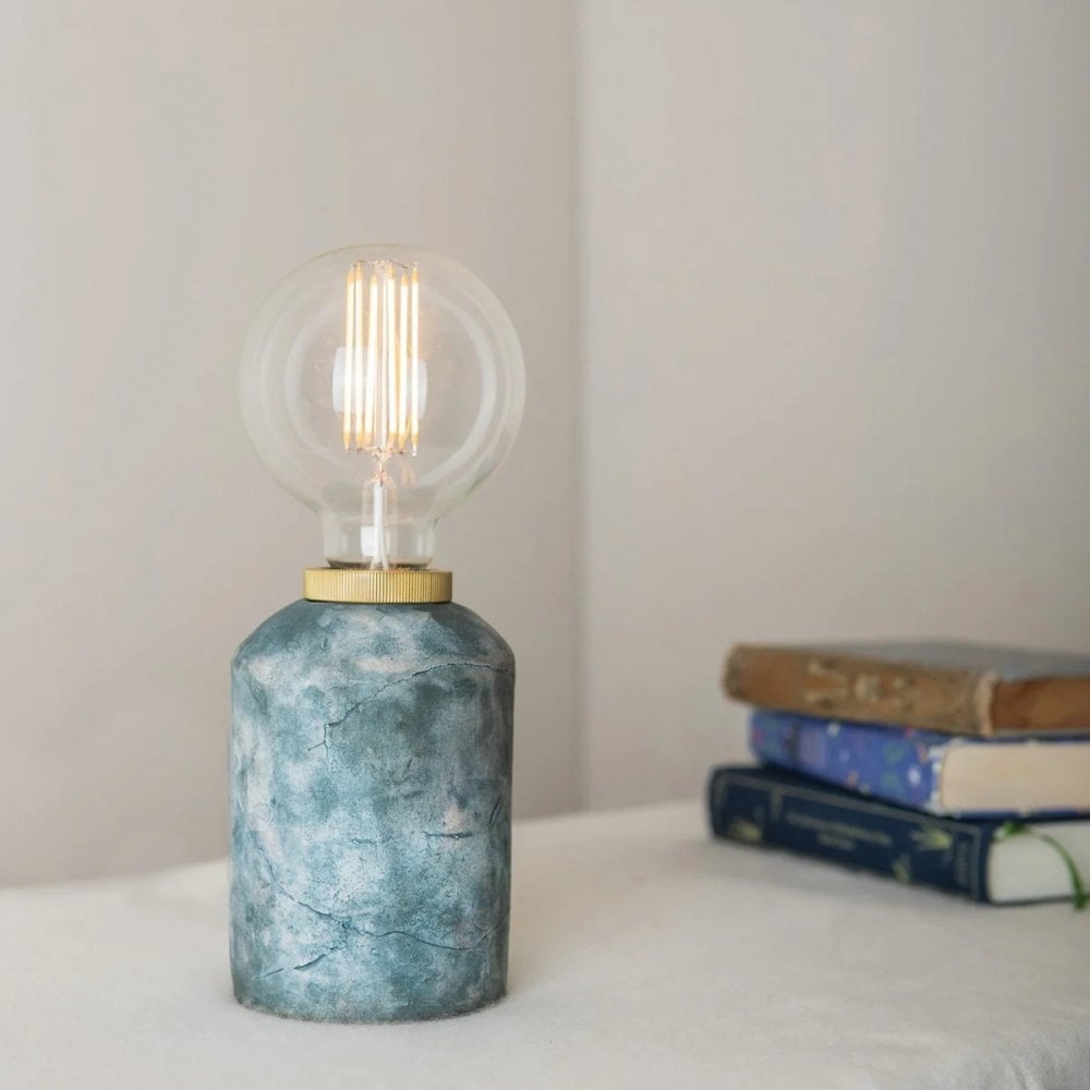 Blue Earth Bixa Lamp - Antique Brass Finish Table Light