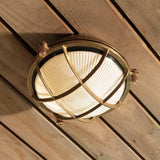 Coastal Brass Outdoor Wall Light - Thurso Round