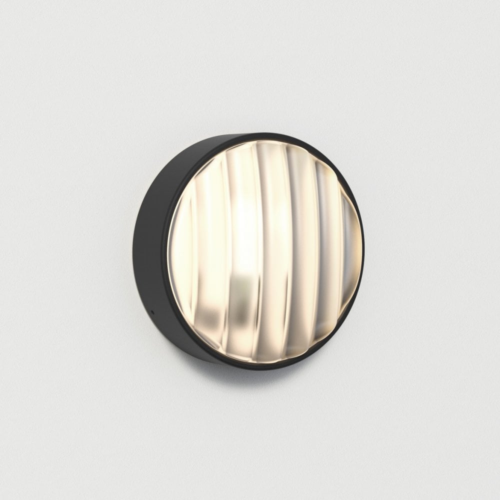 Montreal Round 220 Black Textured Wall Light