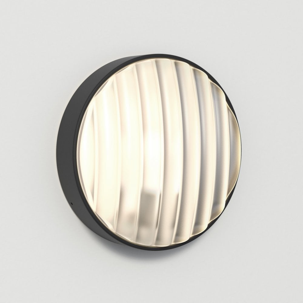 Montreal Black Textured Wall Light - 300mm Round
