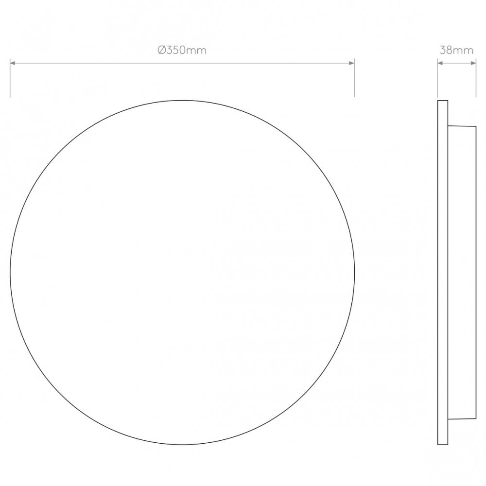Eclipse Round 350 LED Wall Light Plaster Finish