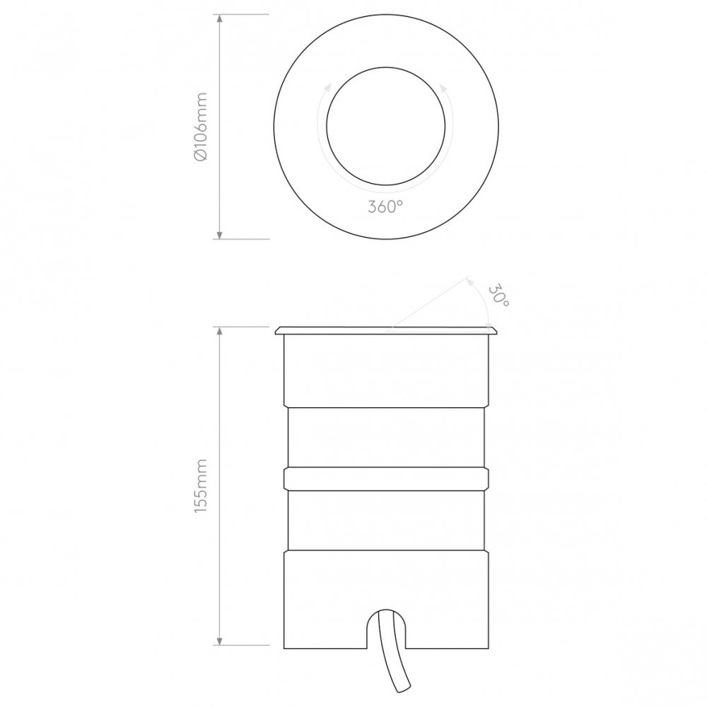 Cromarty 100 Brushed Stainless Steel LED Ground Light
