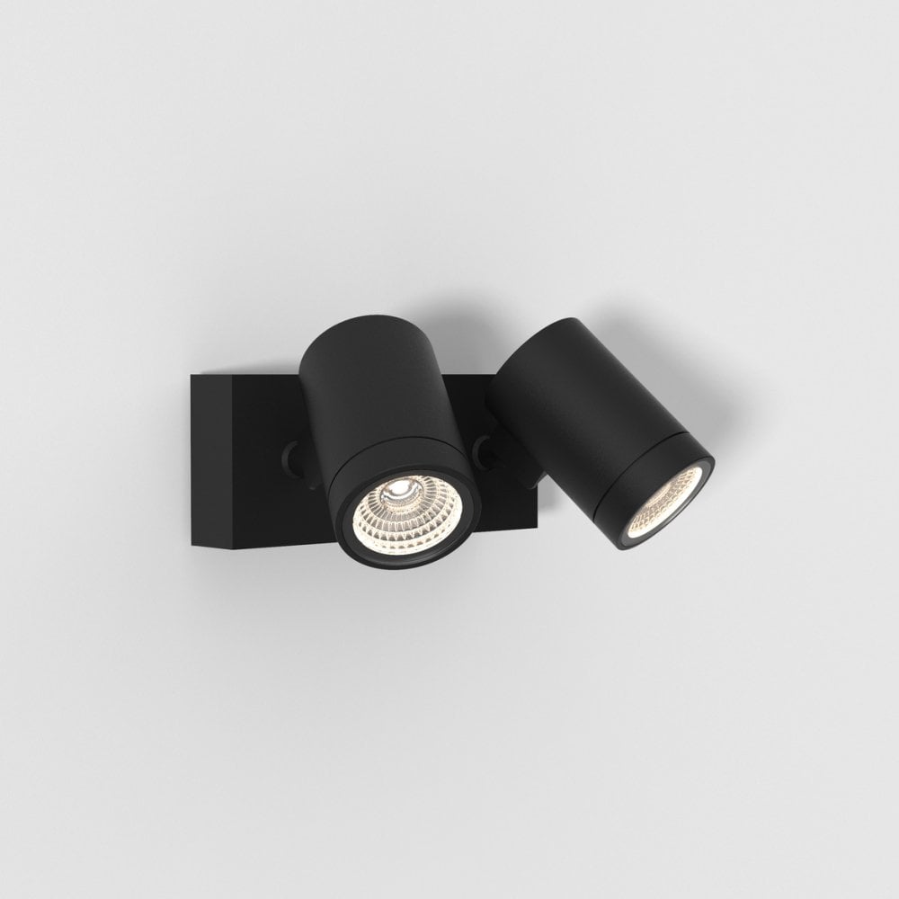 Bayville Dual Spot Wall Light in Textured Black
