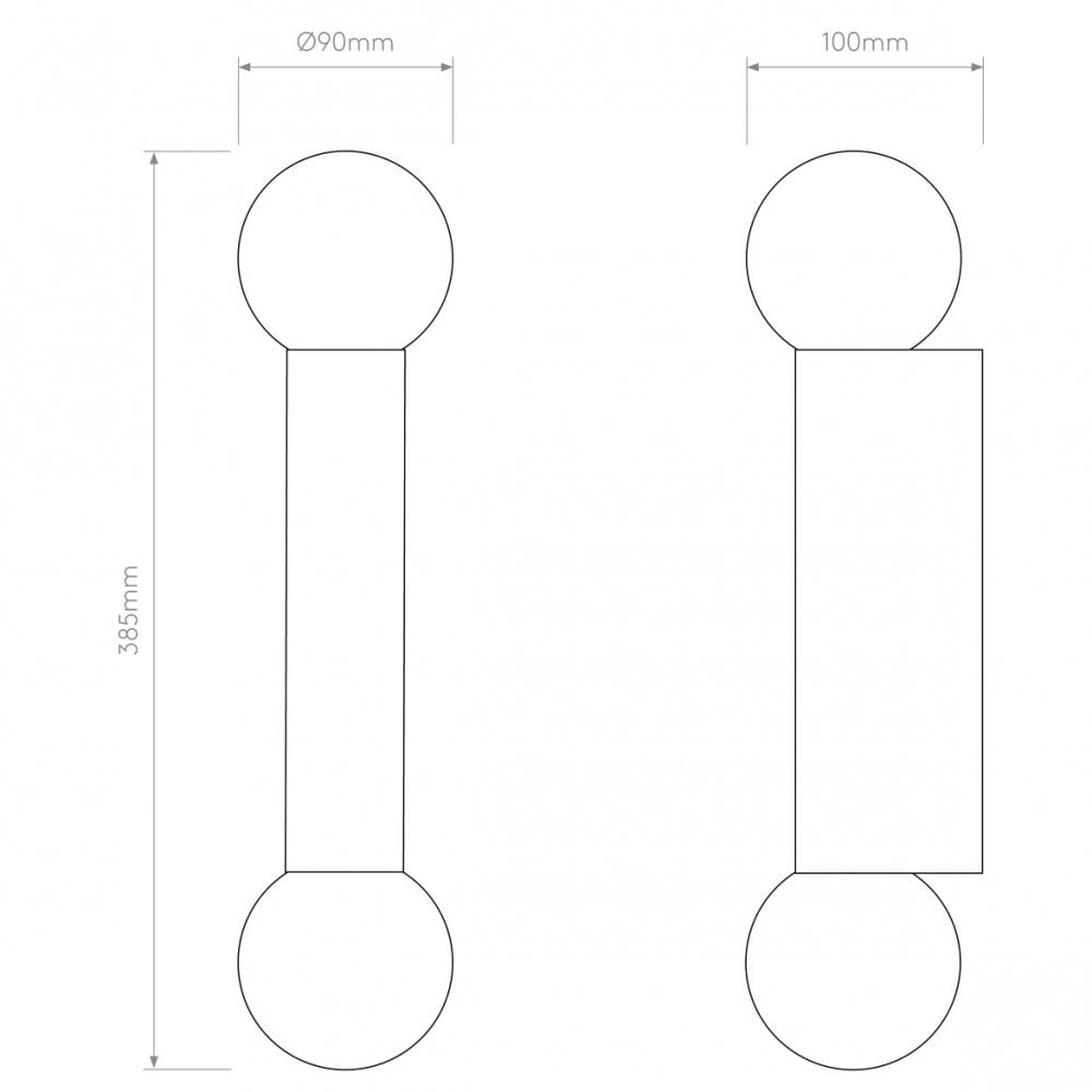 Ortona Twin Polished Chrome Wall Light Fixture