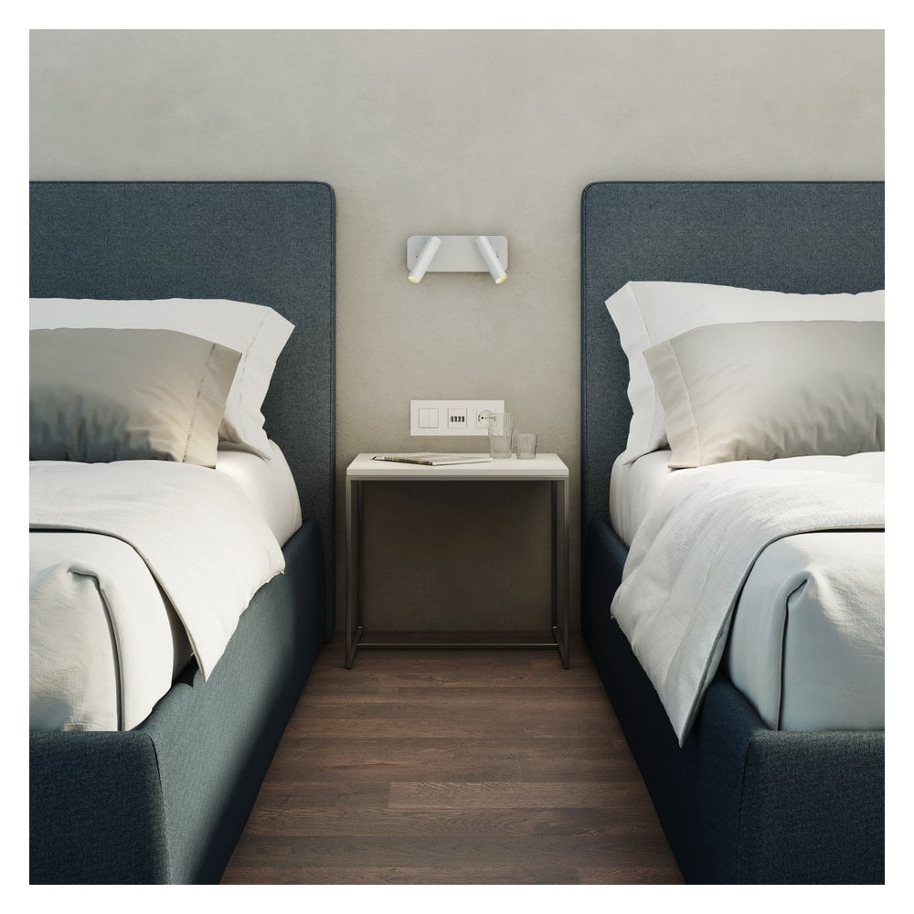 Enna Twin LED Wall Light - Matt White Finish