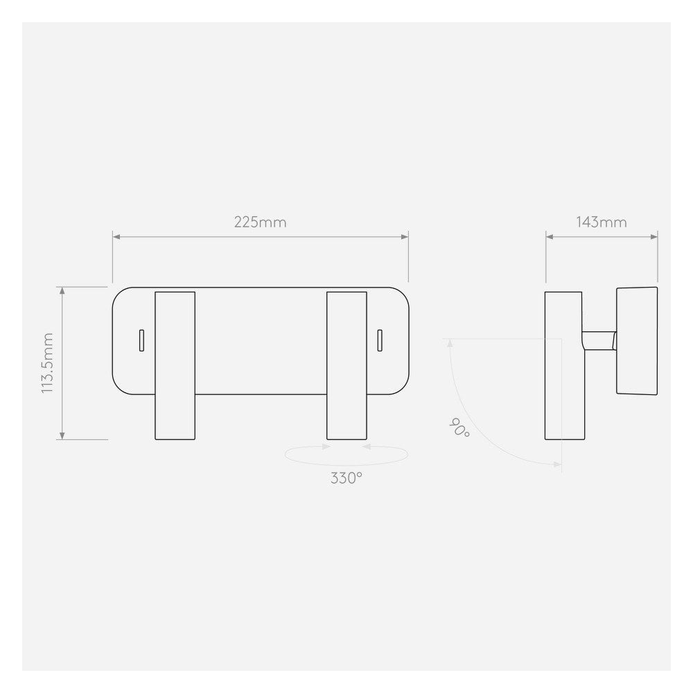 Enna Twin LED Wall Light - Matt White Finish