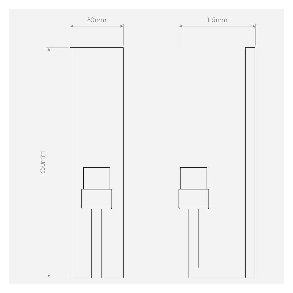 Riva 350 Sleek Matte Black Wall Light