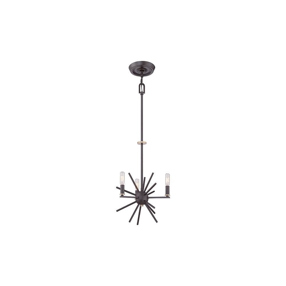 Radiant Carnegie Trio Chandelier in Western Bronze