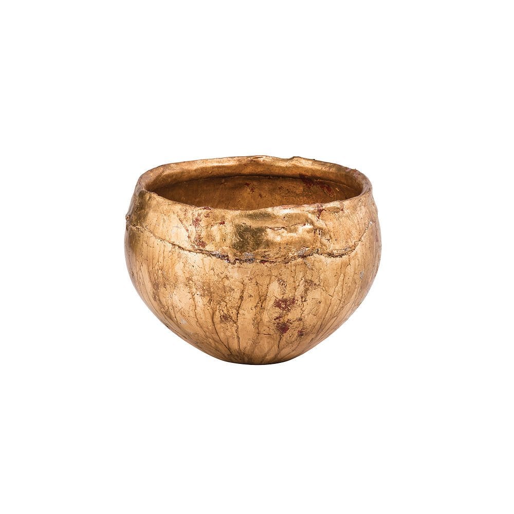 Amber Glaze Gold Leaf Artisanal Bowl