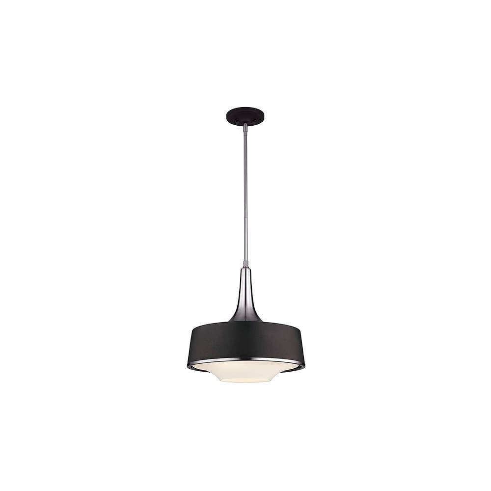 Feiss Holloway 4-Light Brushed Steel & Black Interior Pendant Lamp