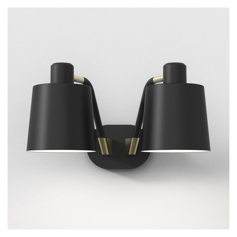 Edward Twin Matte Black Wall Light Fixture
