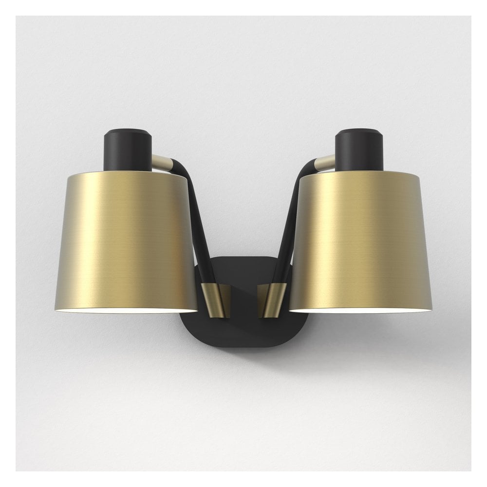 Edward Twin Matte Black Wall Light Fixture