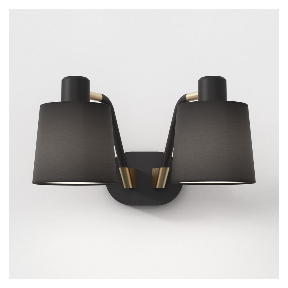Edward Twin Matte Black Wall Light Fixture