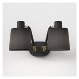 Edward Twin Matte Black Wall Light Fixture