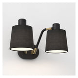 Edward Twin Matte Black Wall Light Fixture