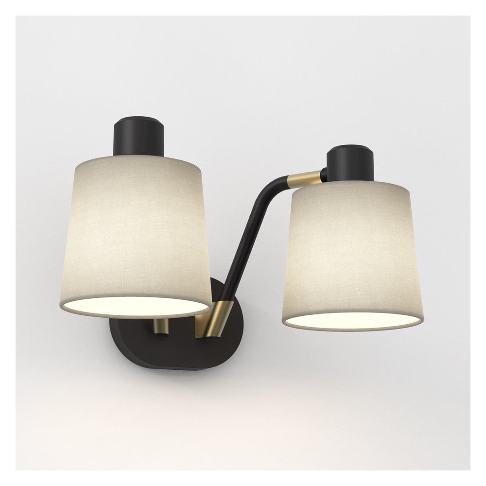 Edward Twin Matte Black Wall Light Fixture