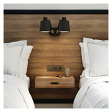 Edward Twin Matte Black Wall Light Fixture