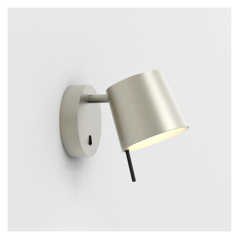 Sleek Nickel Wall Lamp with Integrated LED and Dimmable Functionality