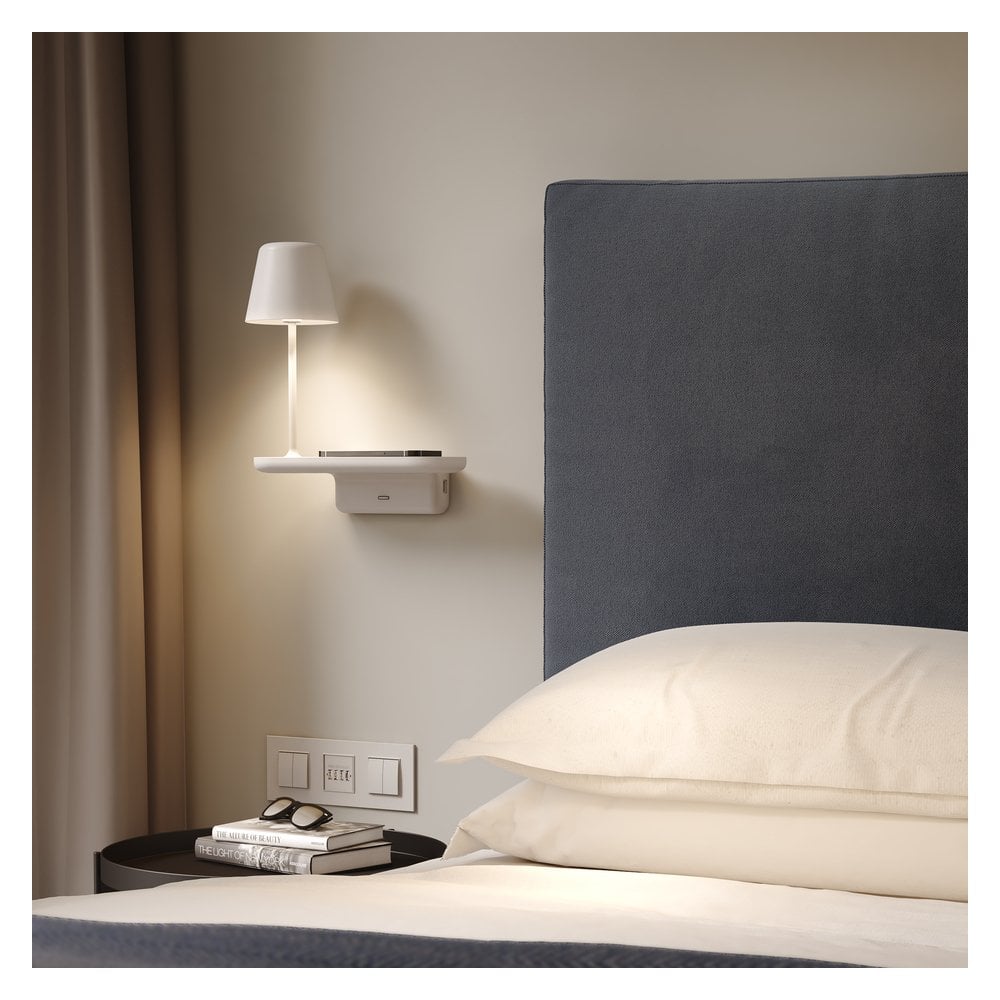Sleek Matt White Adjustable Wall Lamp