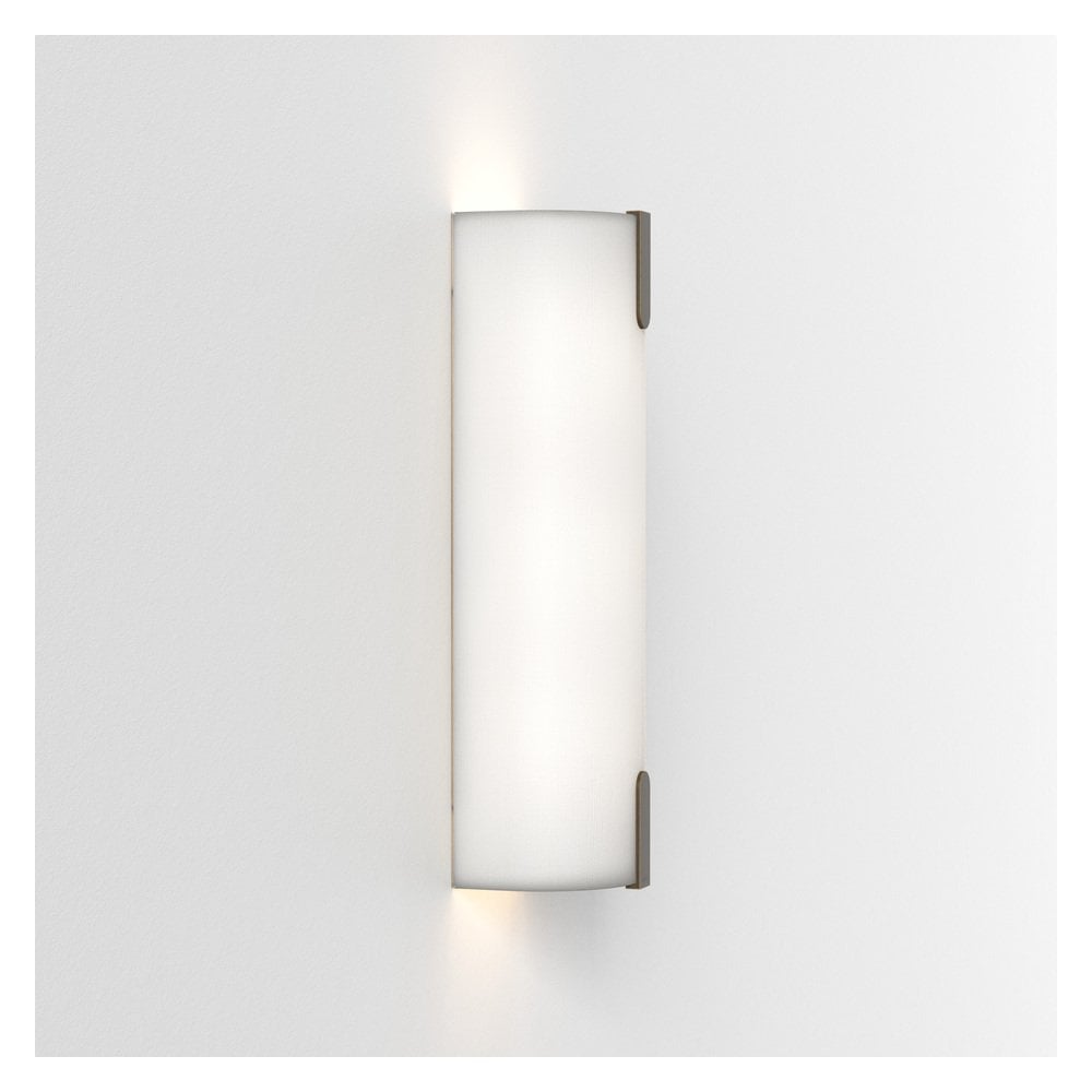 Elba 400 Wall Light in Elegant White Fabric Finish