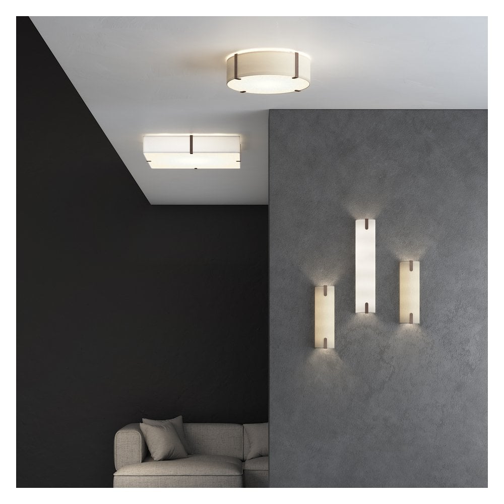 Elba 400 Wall Light in Elegant White Fabric Finish