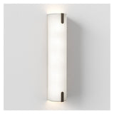 White Fabric Elba 600 Wall Light Fixture