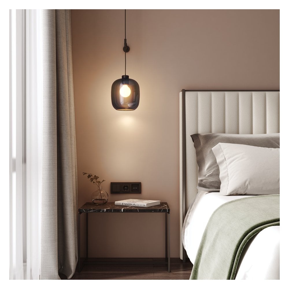 Elegant Smoke Ellipse Glass Shade 220