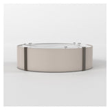 Elba Circular 450 in Putty Finish with Poly-Cotton Shade
