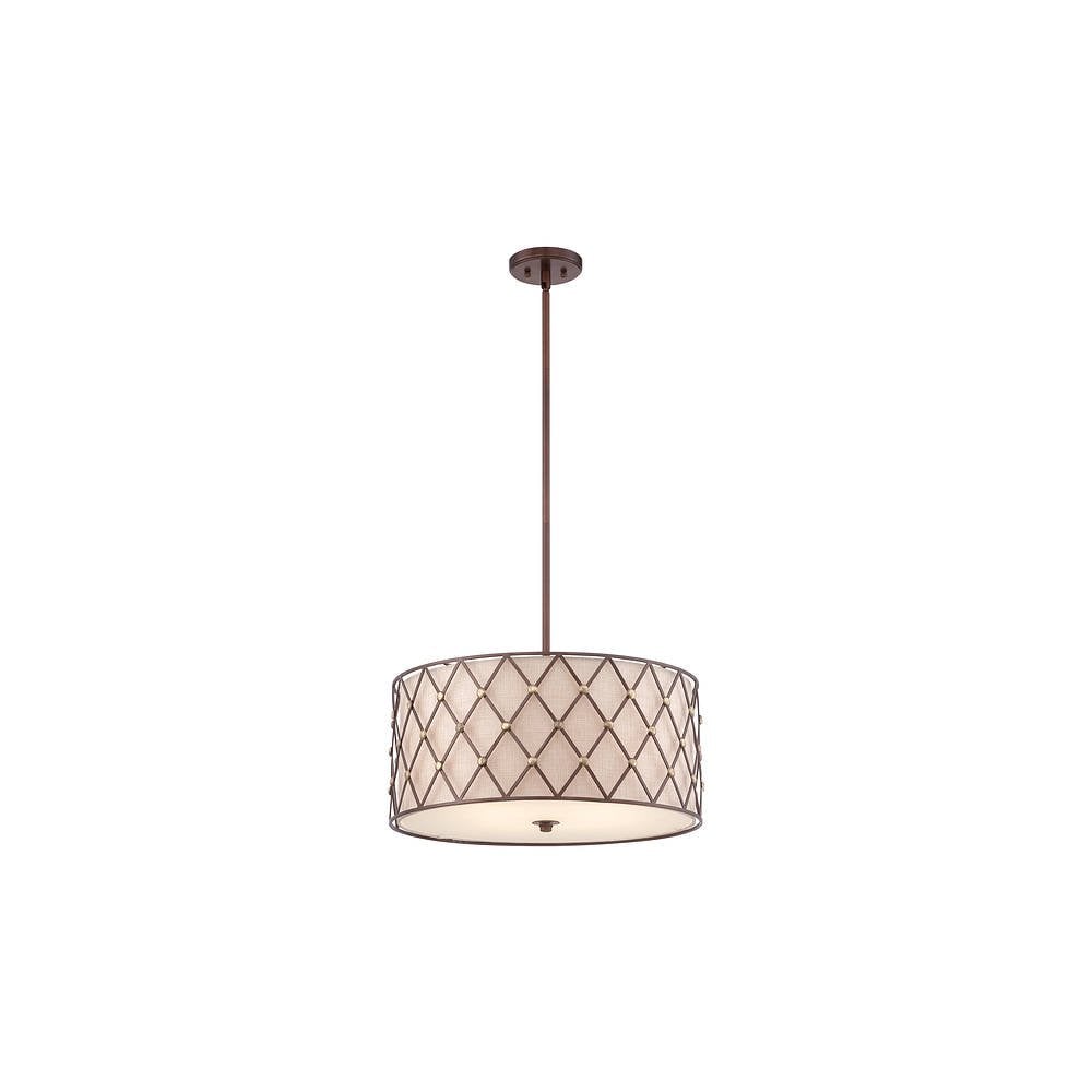 Rustic Copper Lattice 4-Light Pendant Fixture