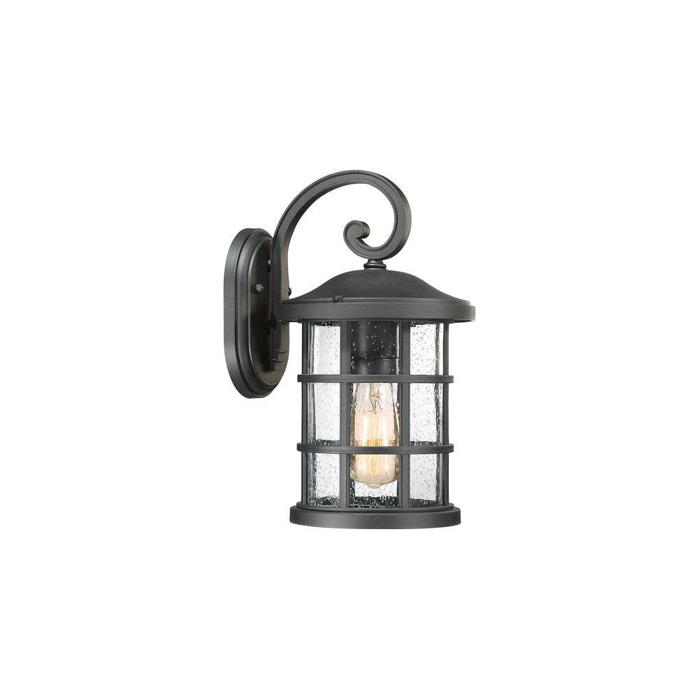 Crusade Medium Outdoor Wall Lantern in Earth Black Finish