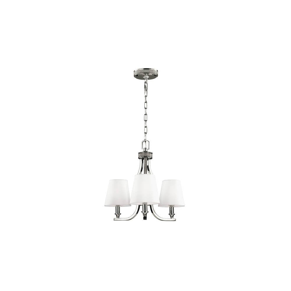Pavé Elegance 3-Light Chandelier in Polished Nickel