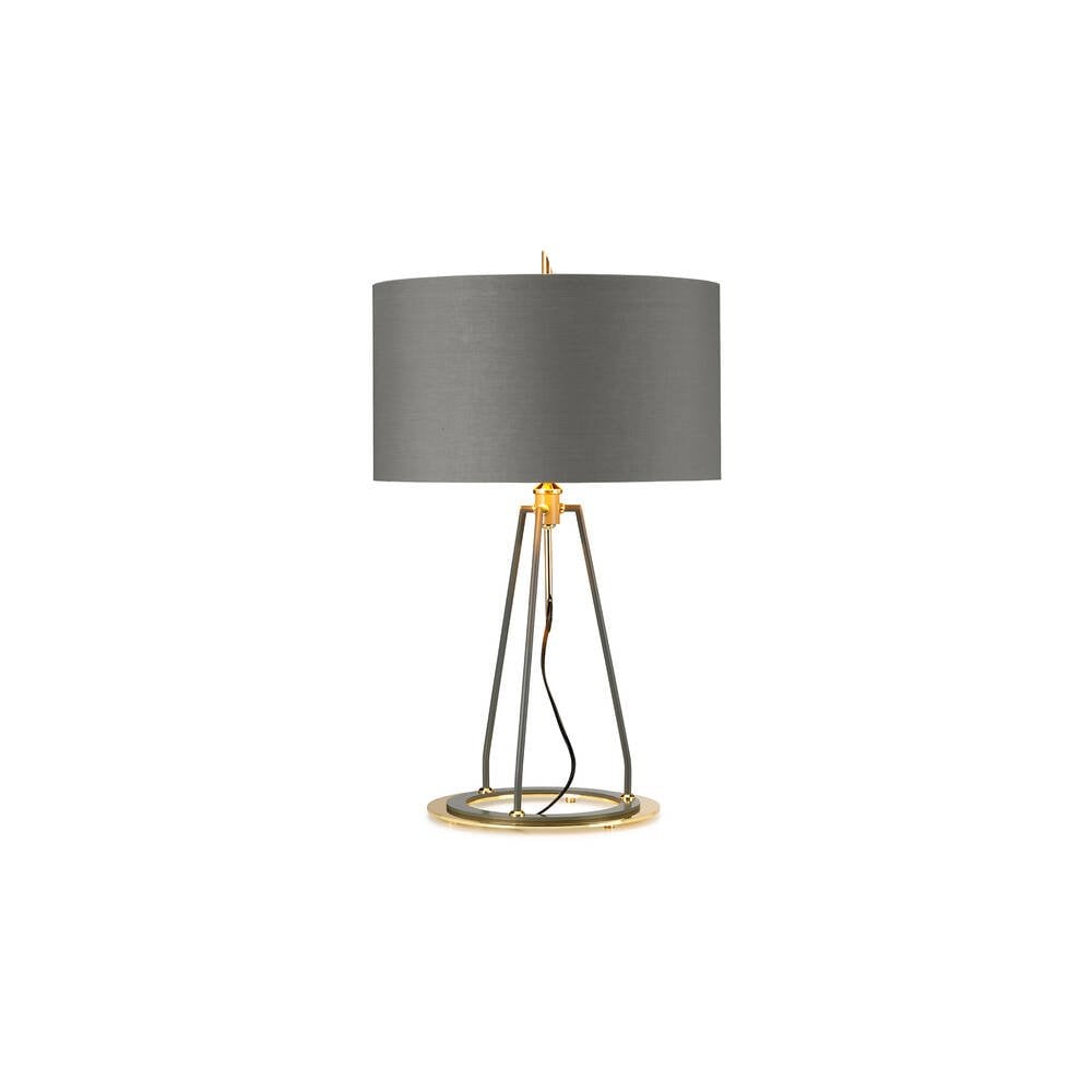 Ferrara Elegance Table Lamp - Dark Grey with Polished Gold Accents