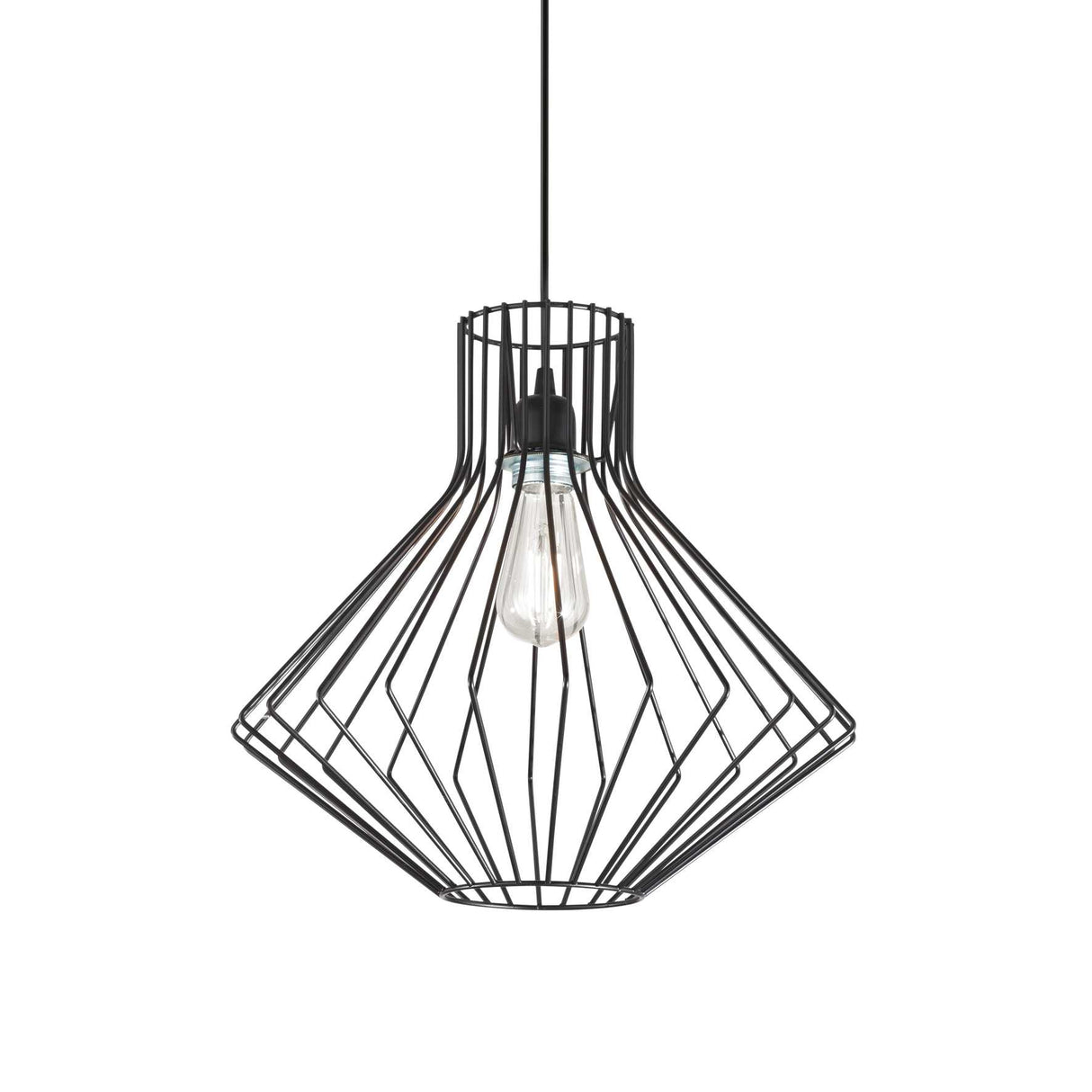 Elegant Black Single-Bulb Pendant Lamp