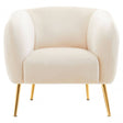 Yasmeen Dark Beige Velvet Armchair