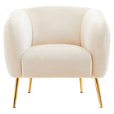 Yasmeen Dark Beige Velvet Armchair