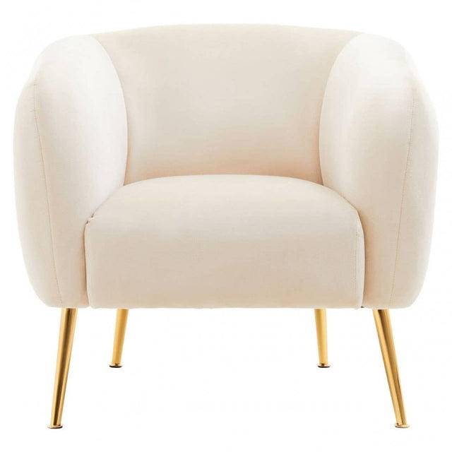 Yasmeen Dark Beige Velvet Armchair