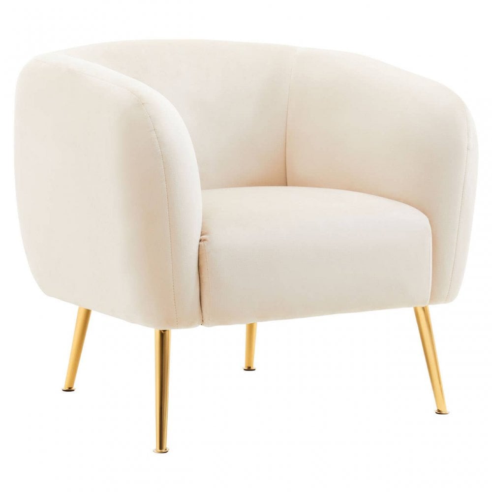 Yasmeen Dark Beige Velvet Armchair