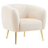 Yasmeen Dark Beige Velvet Armchair