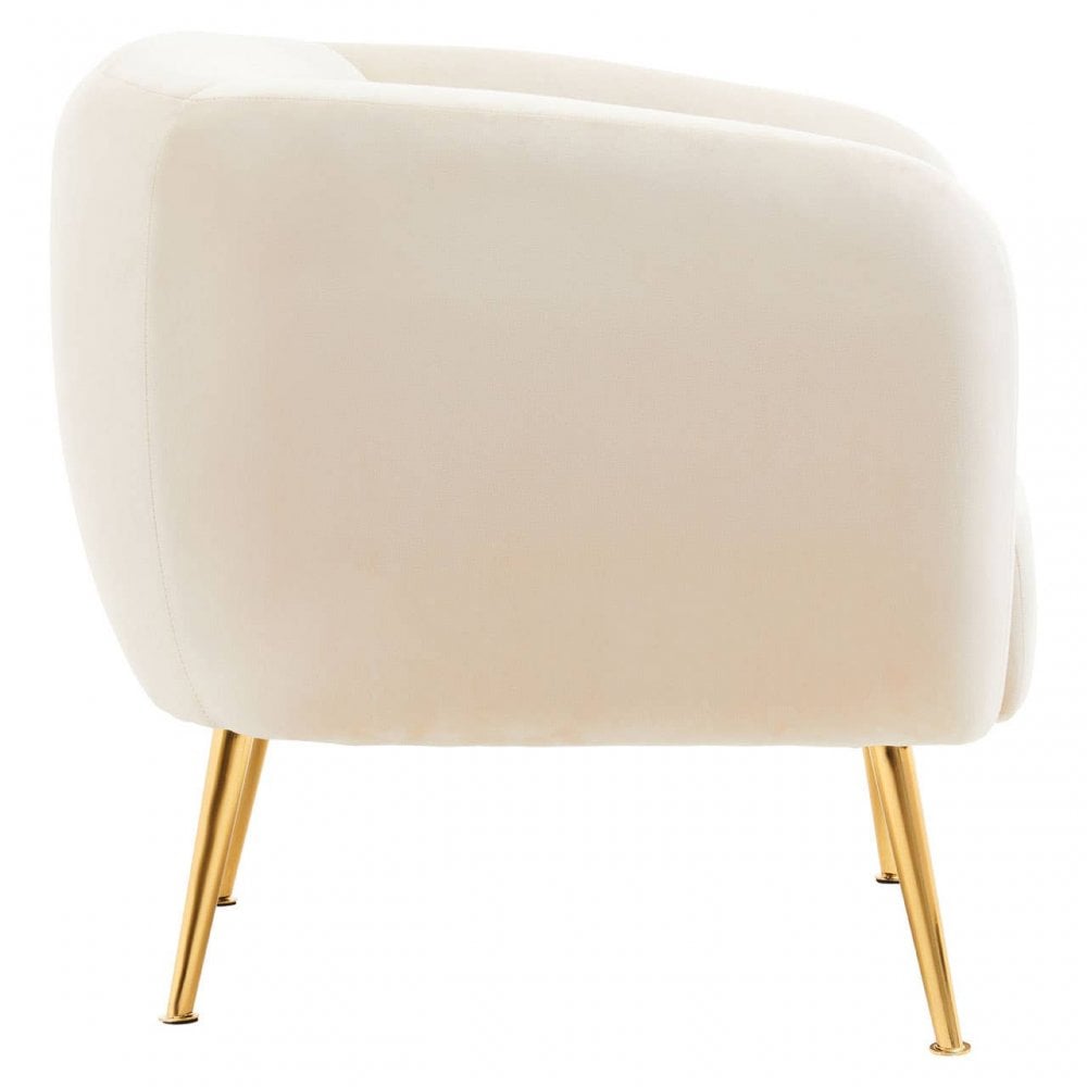 Yasmeen Dark Beige Velvet Armchair