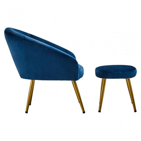 Yasmeen Midnight Blue Chair And Footstool