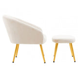 Yasmeen Dark Beige Chair And Footstool