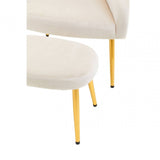 Yasmeen Dark Beige Chair And Footstool