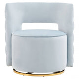 Yasmeen Blue Velvet Swivel Chair