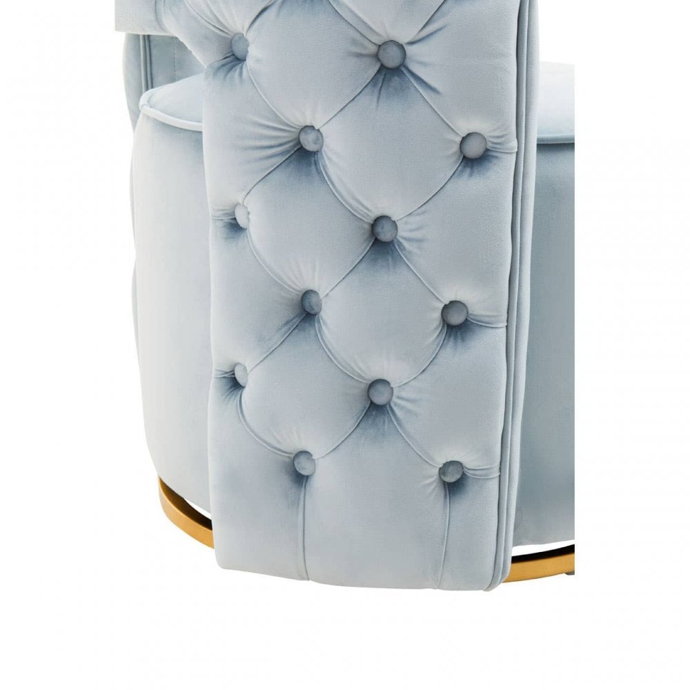 Yasmeen Blue Velvet Swivel Chair