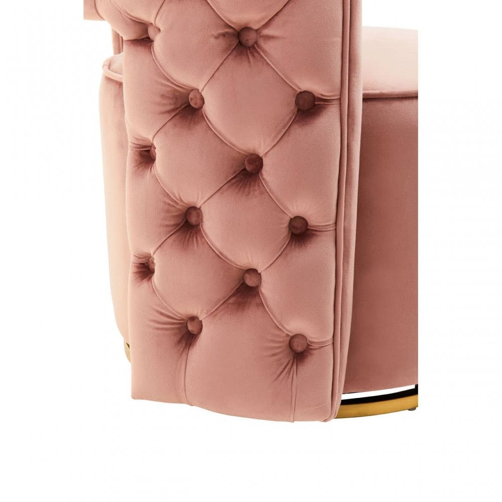 Yasmeen Pink Velvet Swivel Chair